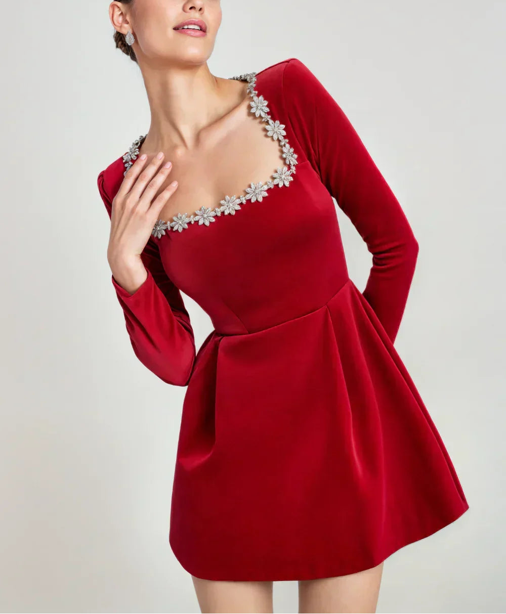 Serenelle | Women's Square-Neck Velvet Dress