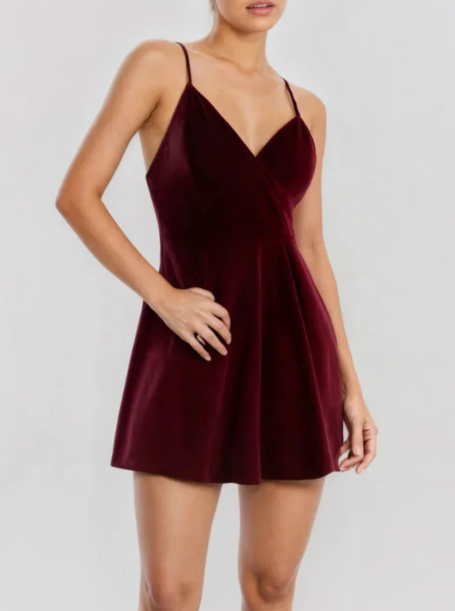 Mirelle | Women's Velvet Skater Mini Dress