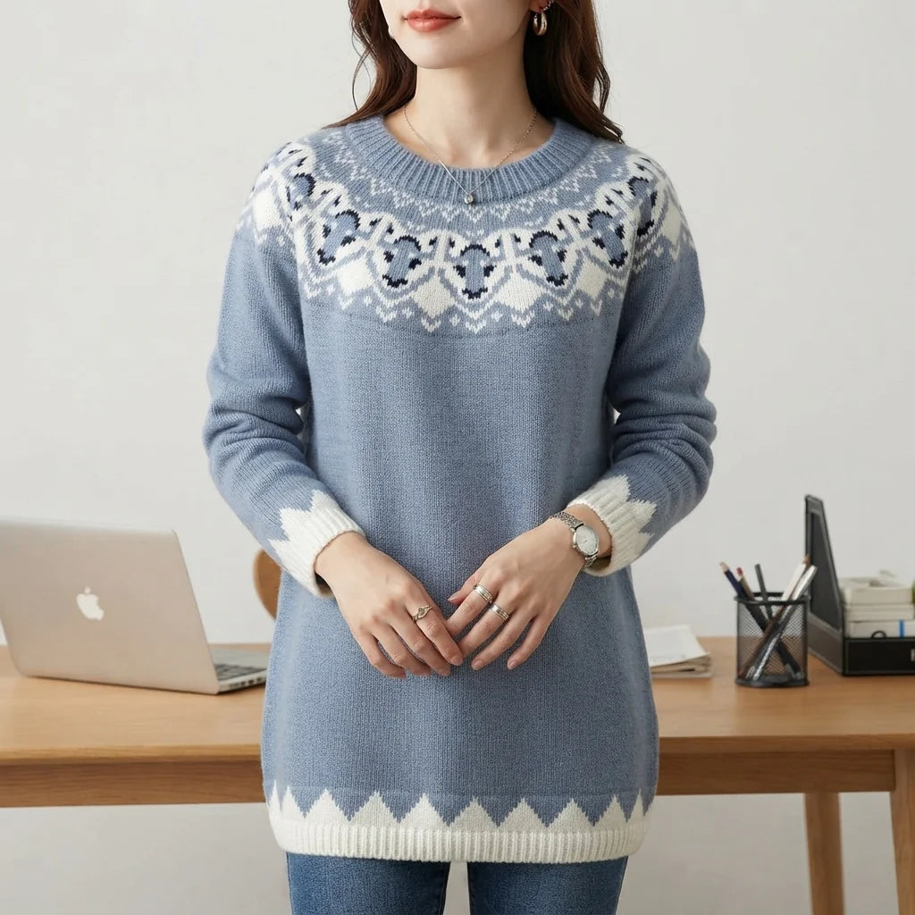 Freya | Women's Fair Isle Crew Neck Jumper