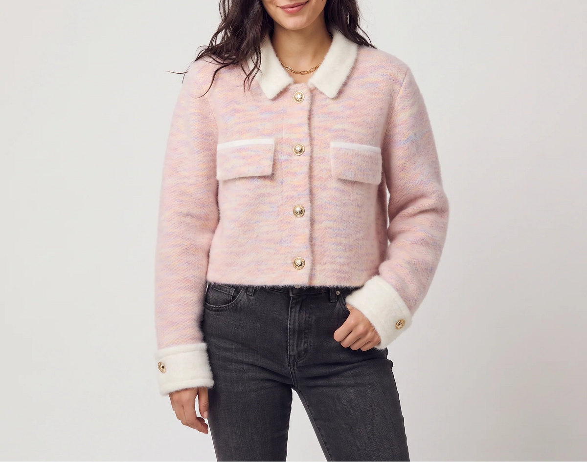 Livia | Women's Contrast-Collar Cardigan
