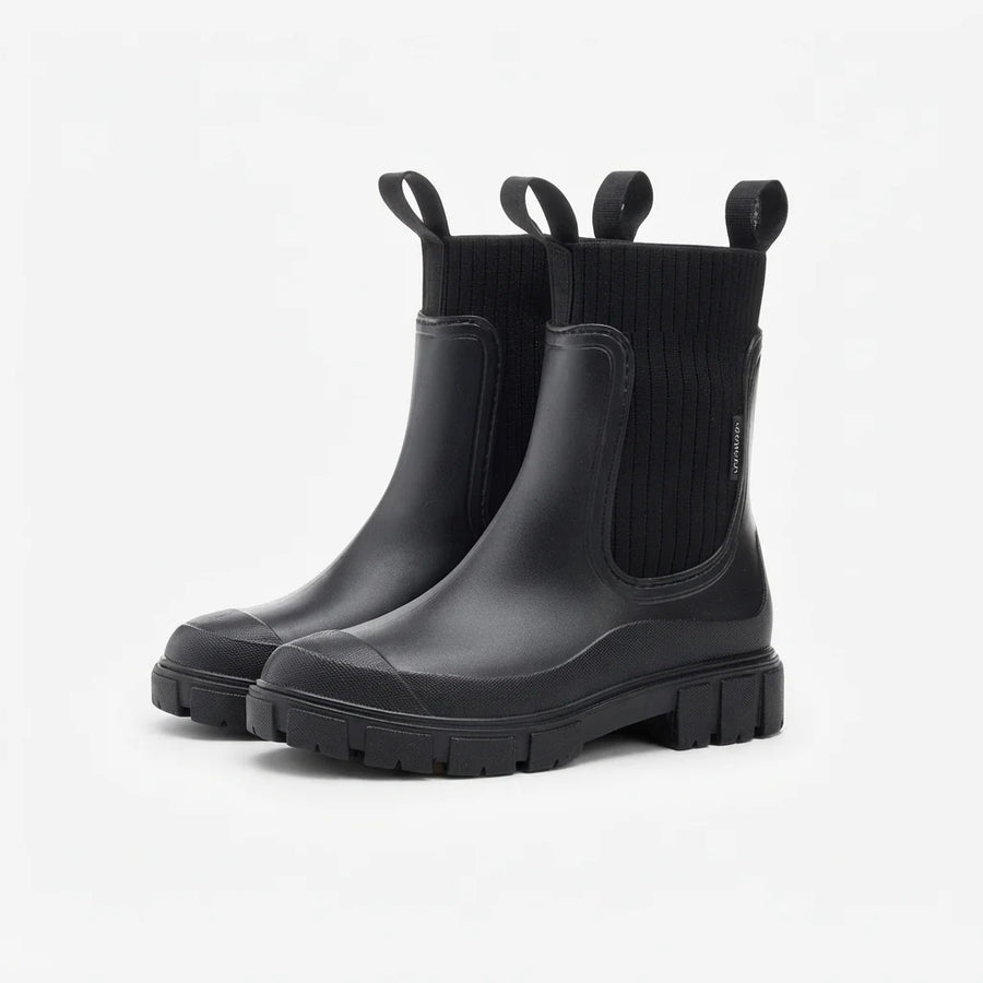 Isolde | Women's Waterproof Chelsea Ankle Boots with Chunky Lug Sole, Ribbed Knit Collar & Cosy Comfort Fit