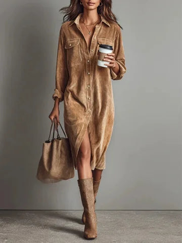 Noélie | Women's Velvet Shirt Christmas Dress