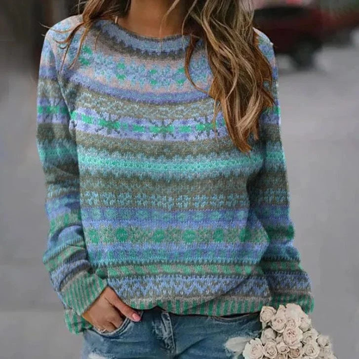Sigrid | Women's Fair Isle Crew Neck Jumper