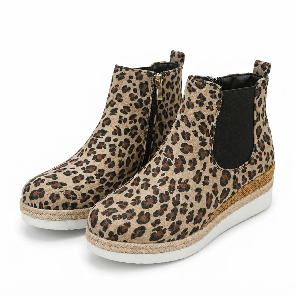 Mireya | Women's Cosy Platform Chelsea Ankle Boots with Cushioned Wedge Sole, Side Zip & Elastic Panels