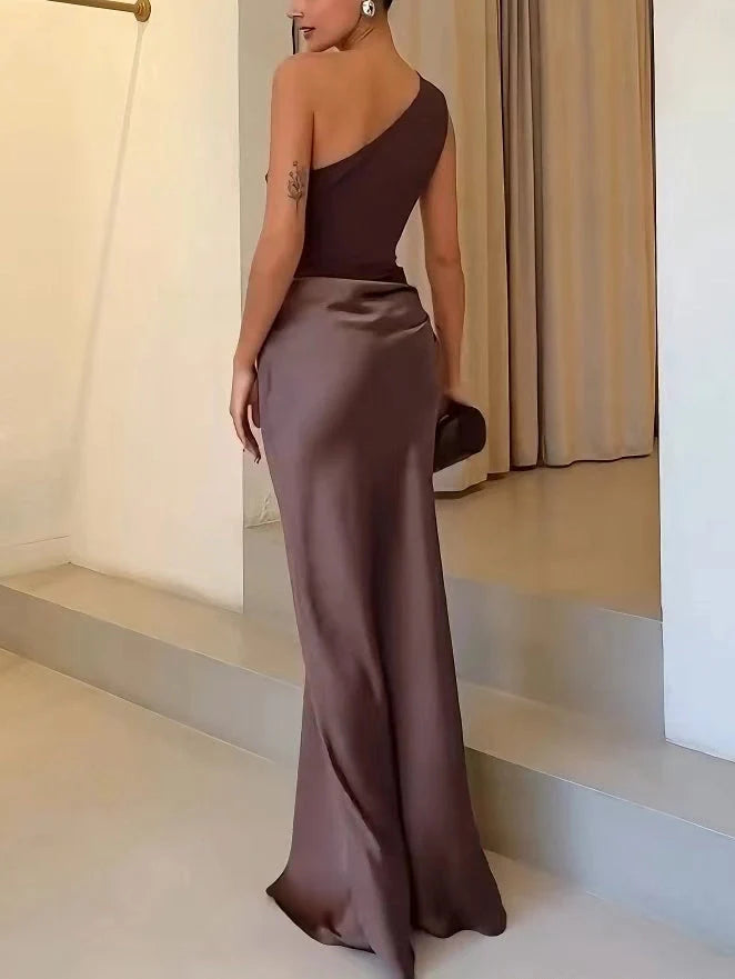 Solenne | Women's One-Shoulder Christmas Party Dress