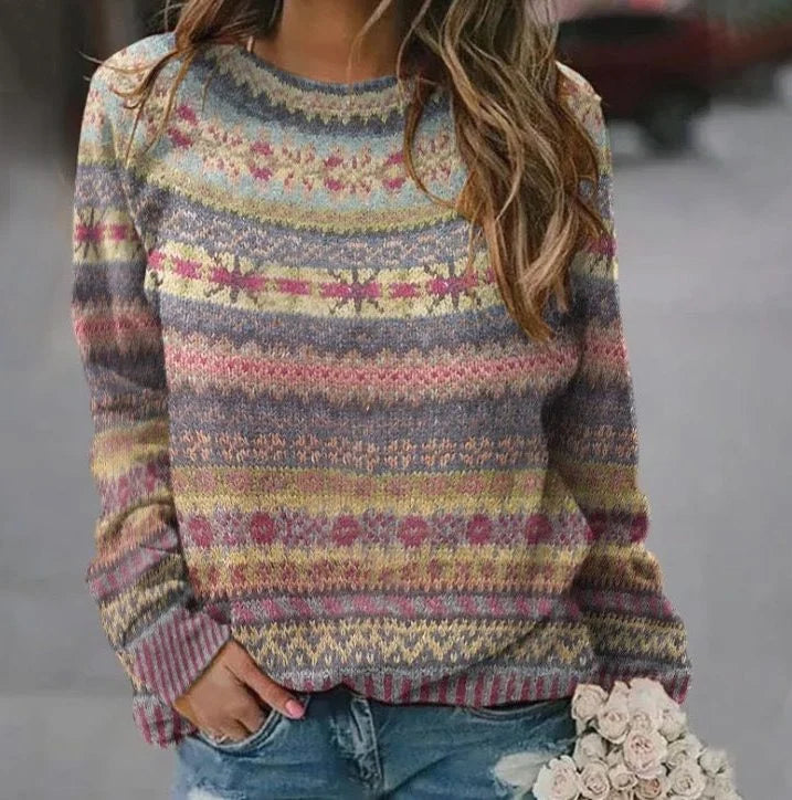 Sigrid | Women's Fair Isle Crew Neck Jumper