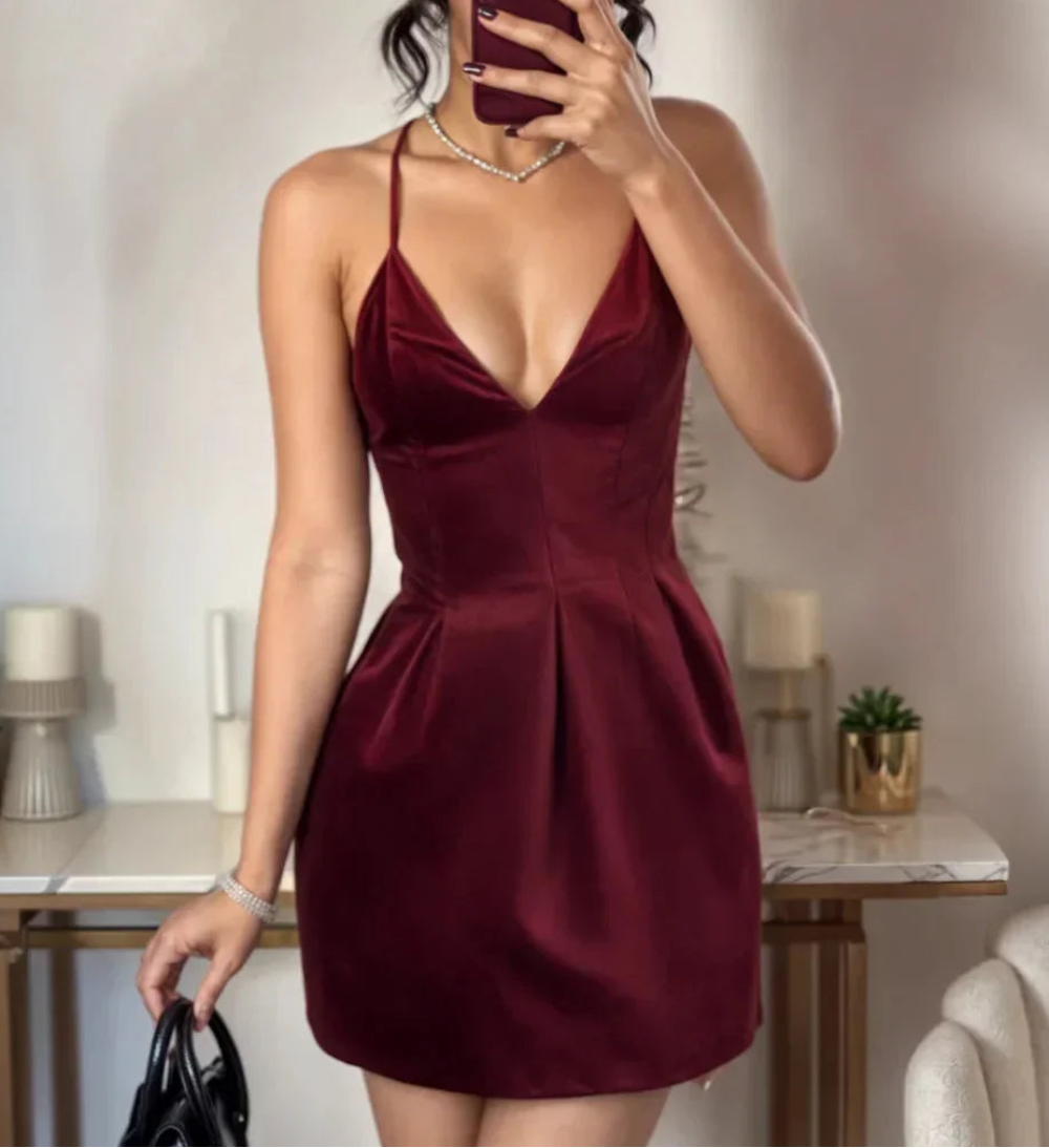 Mirelle | Women's Velvet Skater Mini Dress