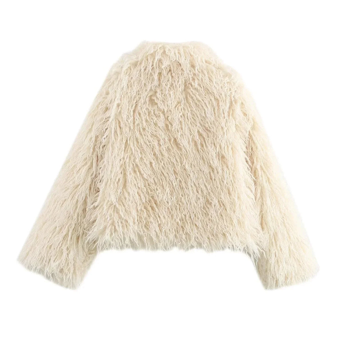 Aveline | Women's Beige Faux-Fur Coat with Long Sleeves, Soft Plush Texture & Classic Winter Fit