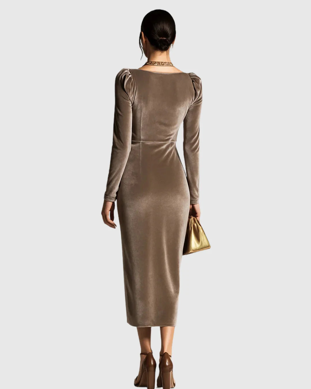 Evelina | Women's Velvet Pleated Midi Dress