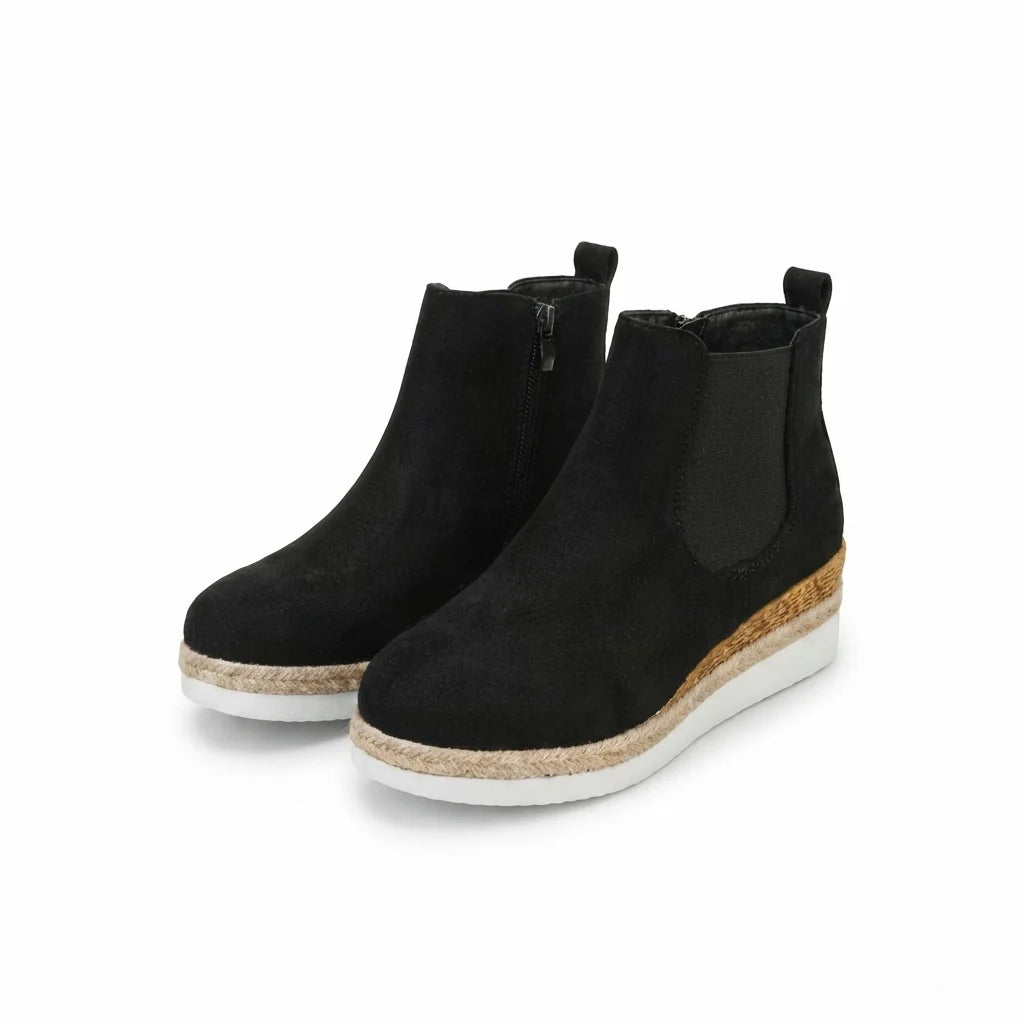 Mireya | Women's Cosy Platform Chelsea Ankle Boots with Cushioned Wedge Sole, Side Zip & Elastic Panels