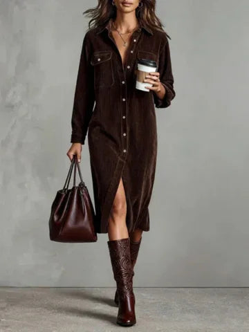 Noélie | Women's Velvet Shirt Christmas Dress
