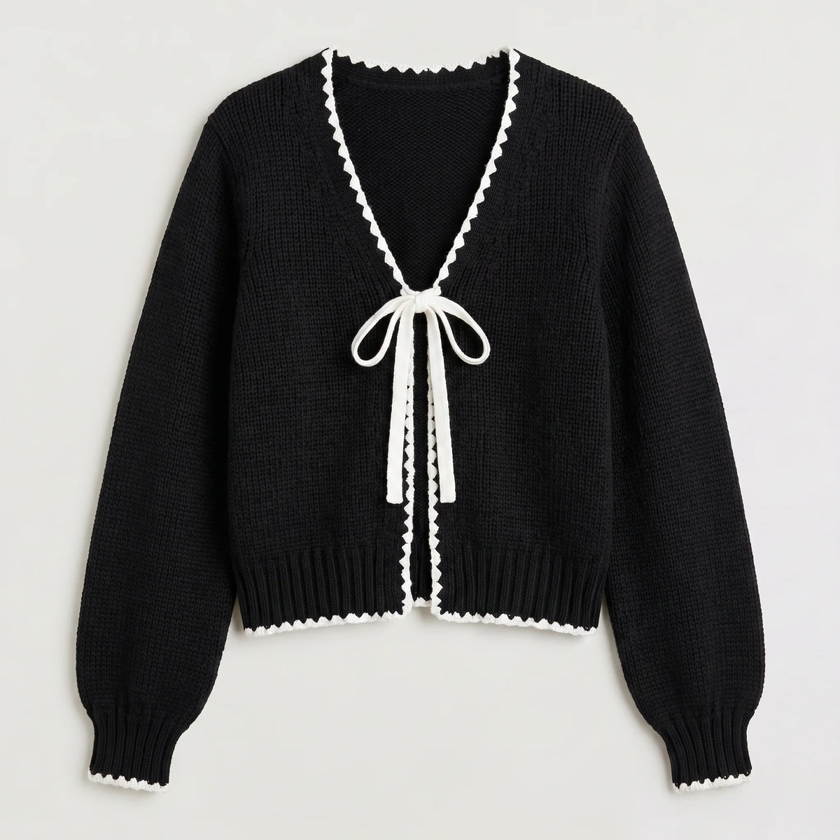 Amélina | Women's Scalloped Tie-Front Cardigan