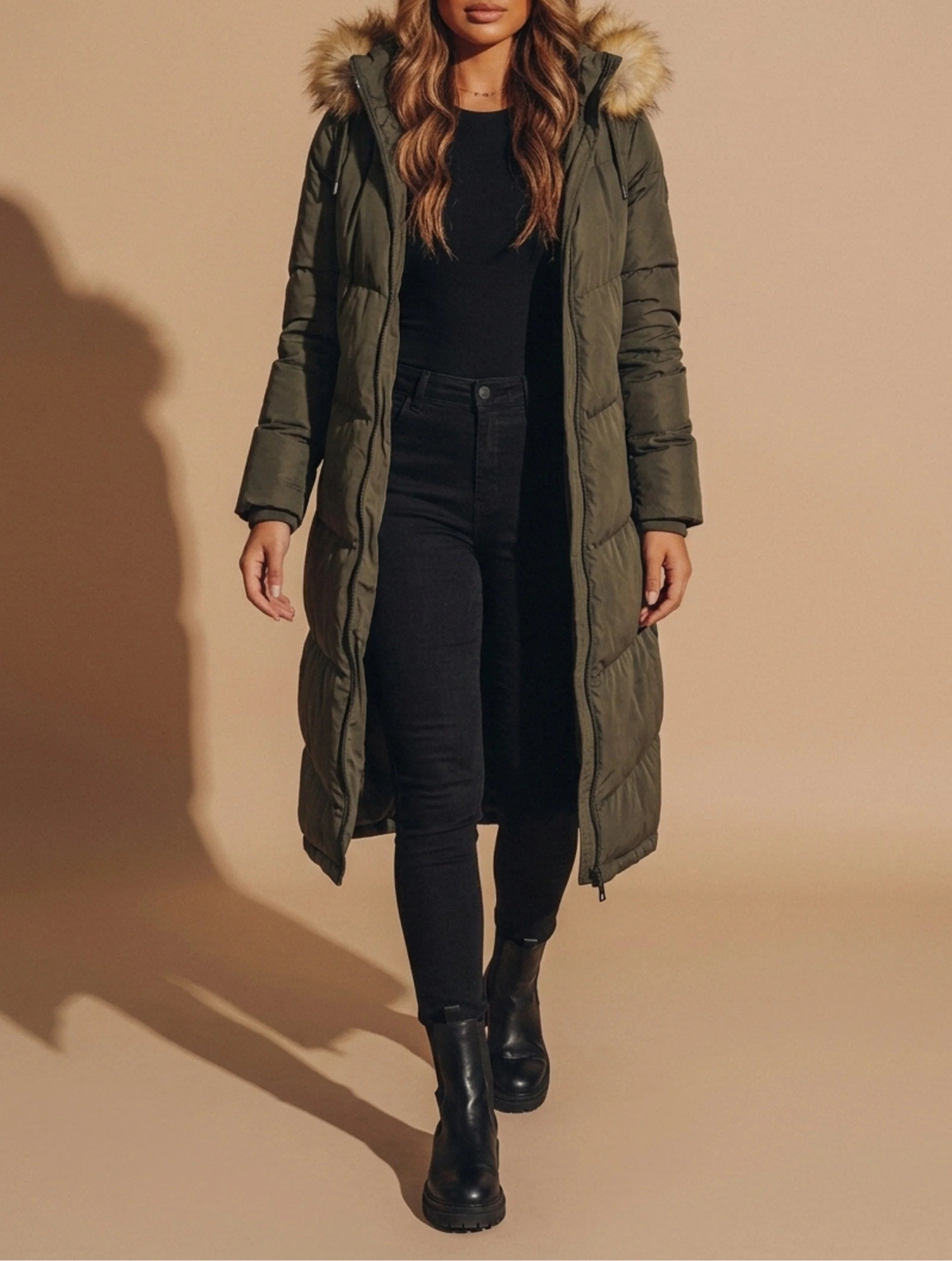 Amaris | Women's Longline Faux-Fur Puffer Jacket