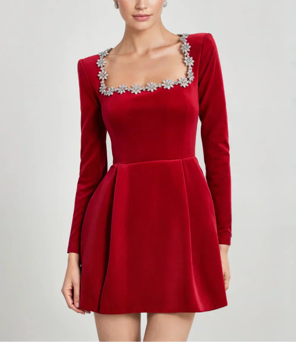 Serenelle | Women's Square-Neck Velvet Dress