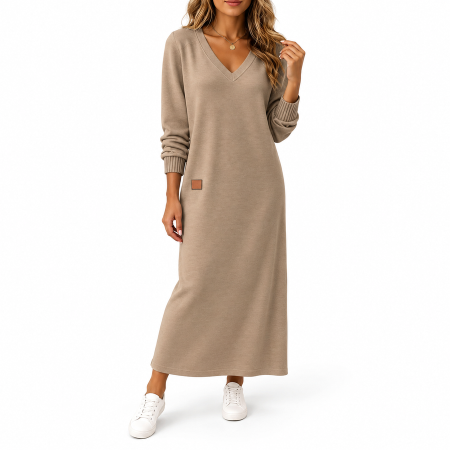 Mariselle | Women's V-Neck Knit Christmas Dress
