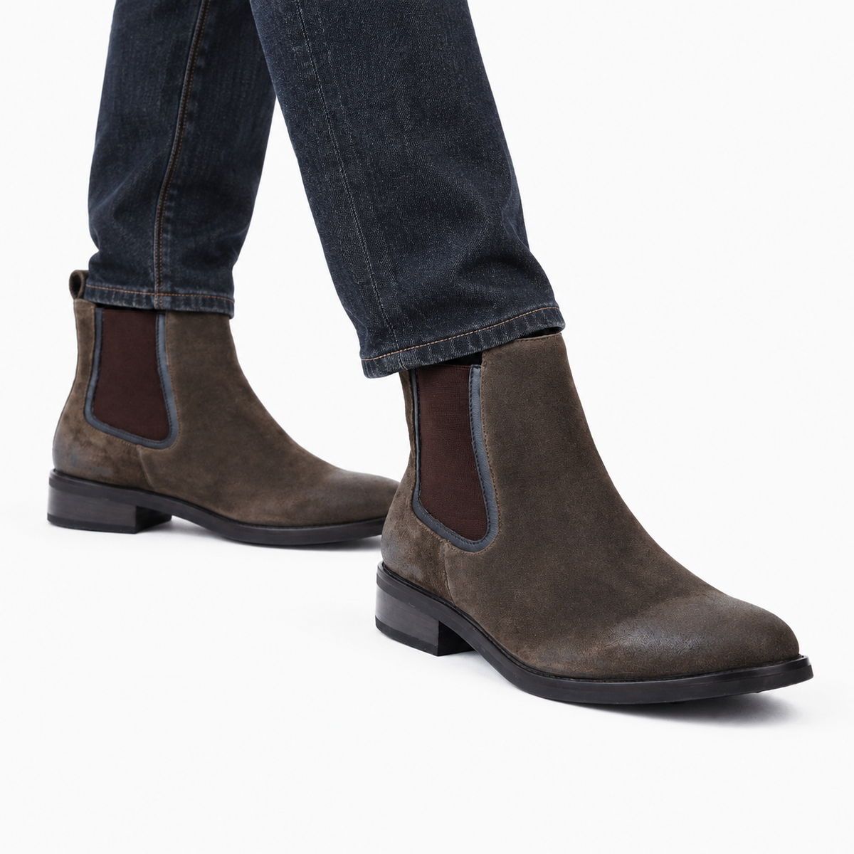 Thalina | Women's Suede Chelsea Boots – Elastic Side Panel Slip-On Ankle Boots with Cushioned Insole