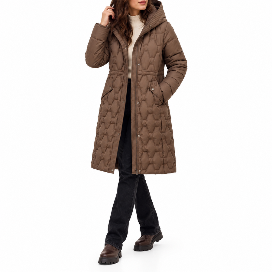 Sabine | Women's Long Hooded Quilted Puffer Coat