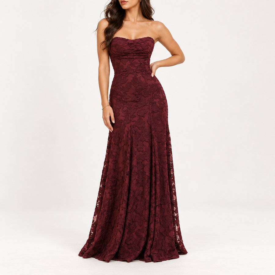 Maristelle | Women's Floral Lace Christmas Party Dress