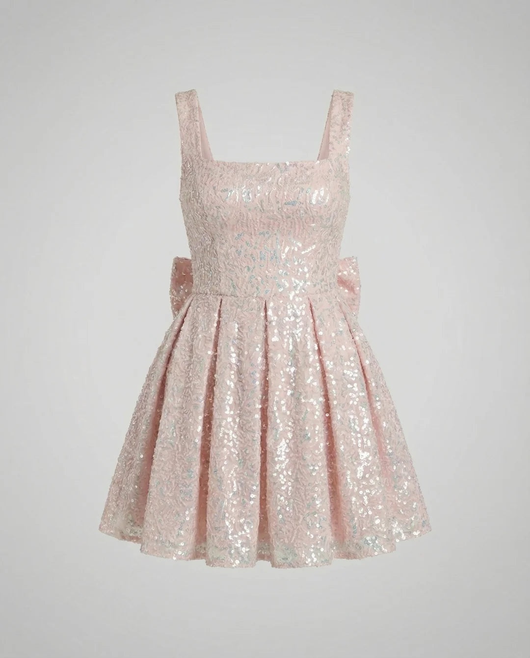 Delphine | Women's Sequin Skater Mini Dress – Square Neck Sleeveless Fit-and-Flare Party Dress