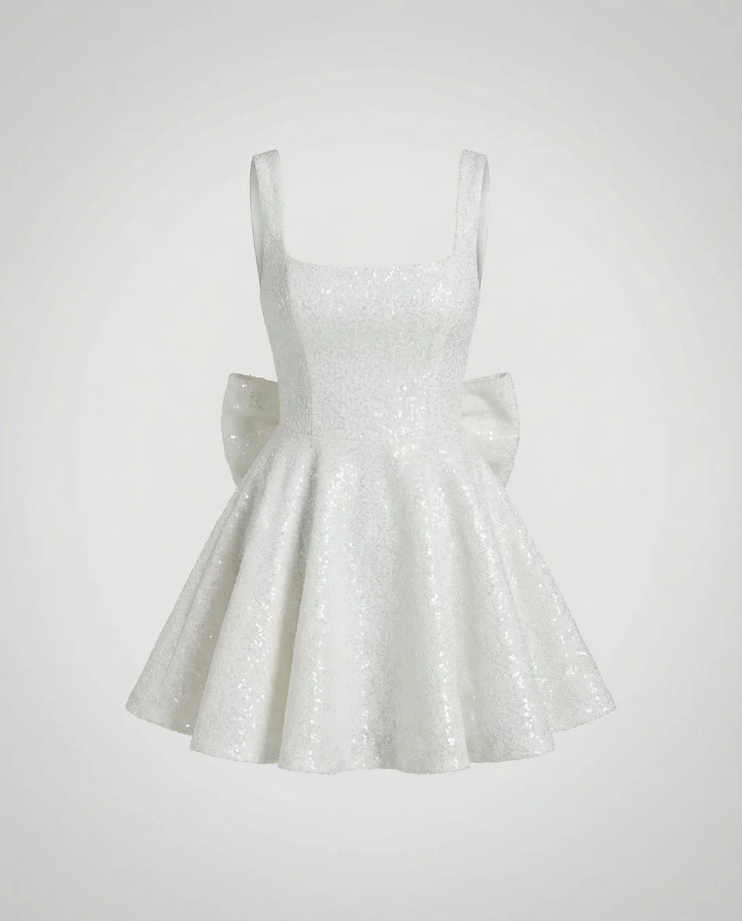 Delphine | Women's Sequin Skater Mini Dress – Square Neck Sleeveless Fit-and-Flare Party Dress