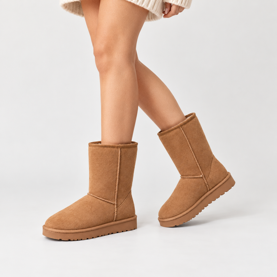 Maribel | Women's Suede-Look Mid-Calf Winter Boots with Warm Soft Lining, Sturdy Grip Sole & Cosy Fit