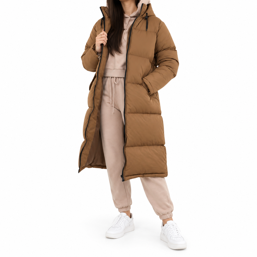 Renee | Women's Longline Hooded Puffer Coat