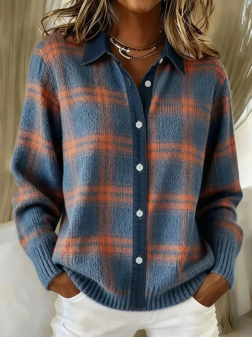 Amabel | Women's Check Knit Cardigan