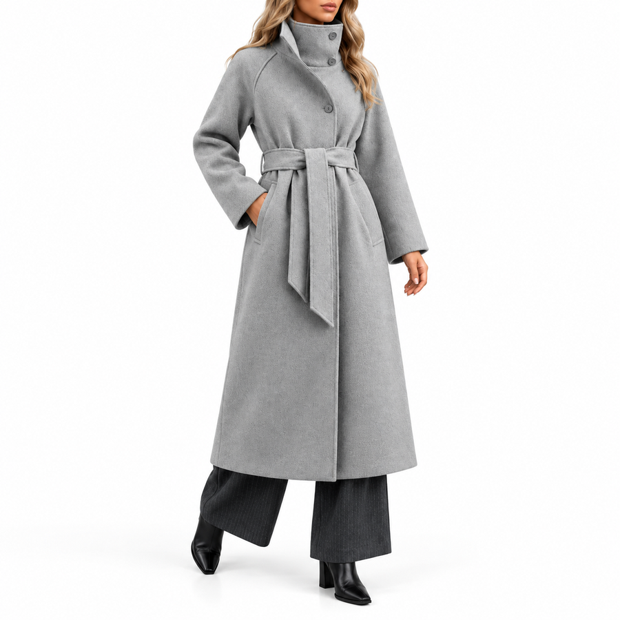 Vivienne | Women's Long Belted Wool Coat