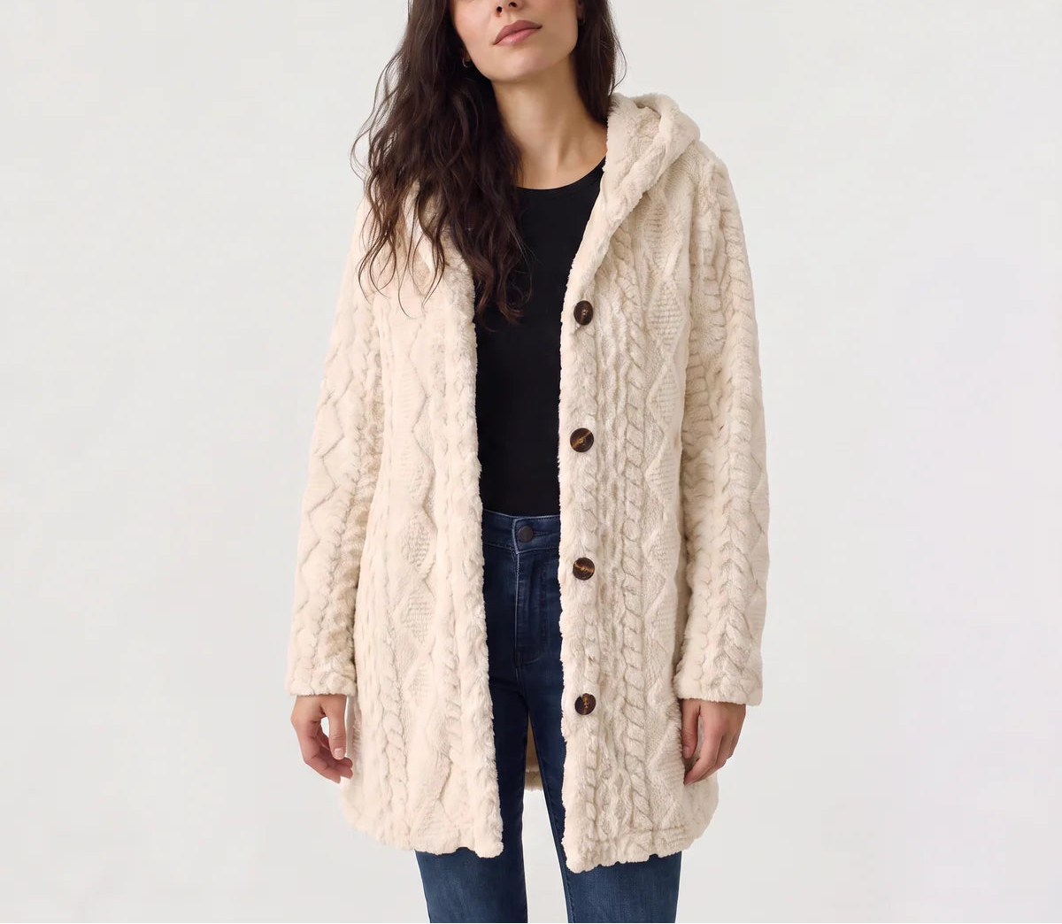 Brielle | Women's Hooded Teddy Cardigan