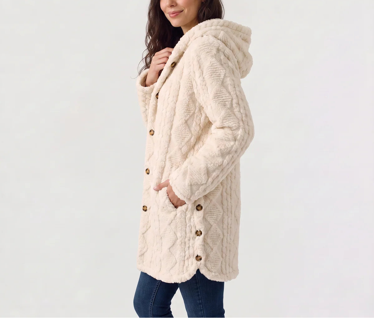 Brielle | Women's Hooded Teddy Cardigan