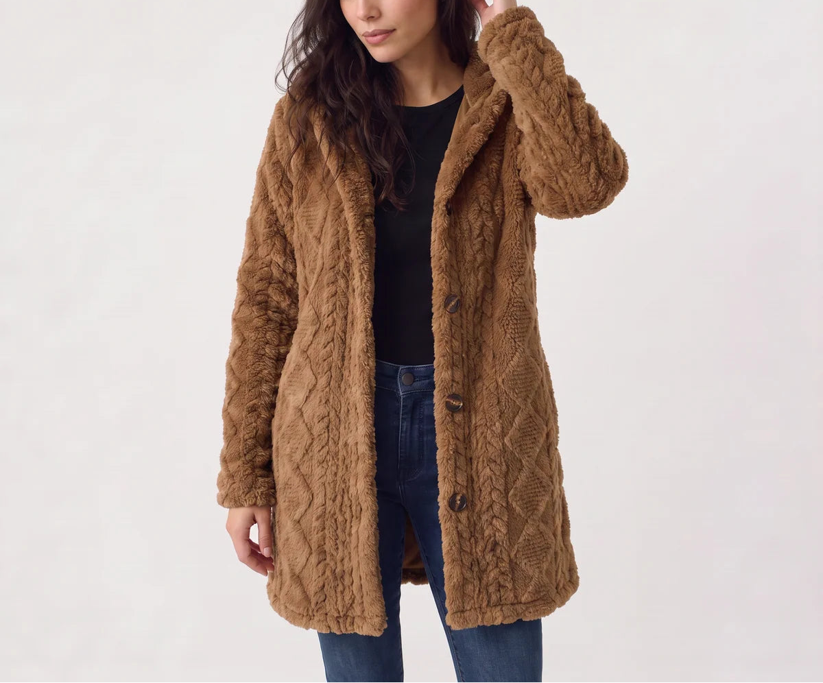 Brielle | Women's Hooded Teddy Cardigan