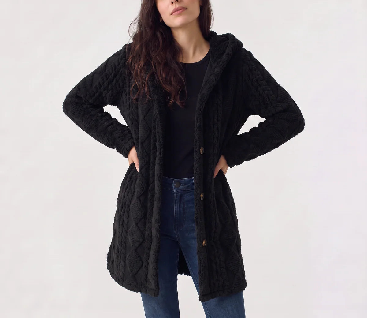 Brielle | Women's Hooded Teddy Cardigan