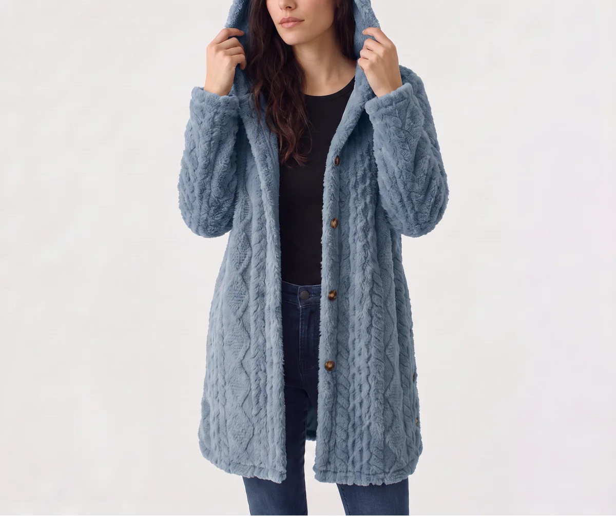 Brielle | Women's Hooded Teddy Cardigan