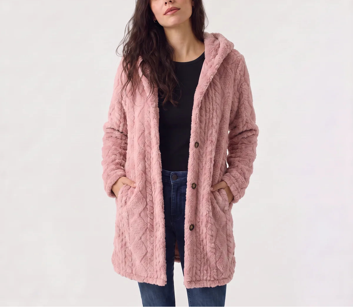 Brielle | Women's Hooded Teddy Cardigan