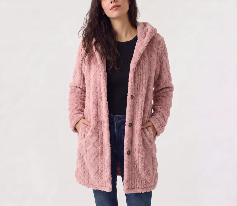 Brielle | Women's Hooded Teddy Cardigan