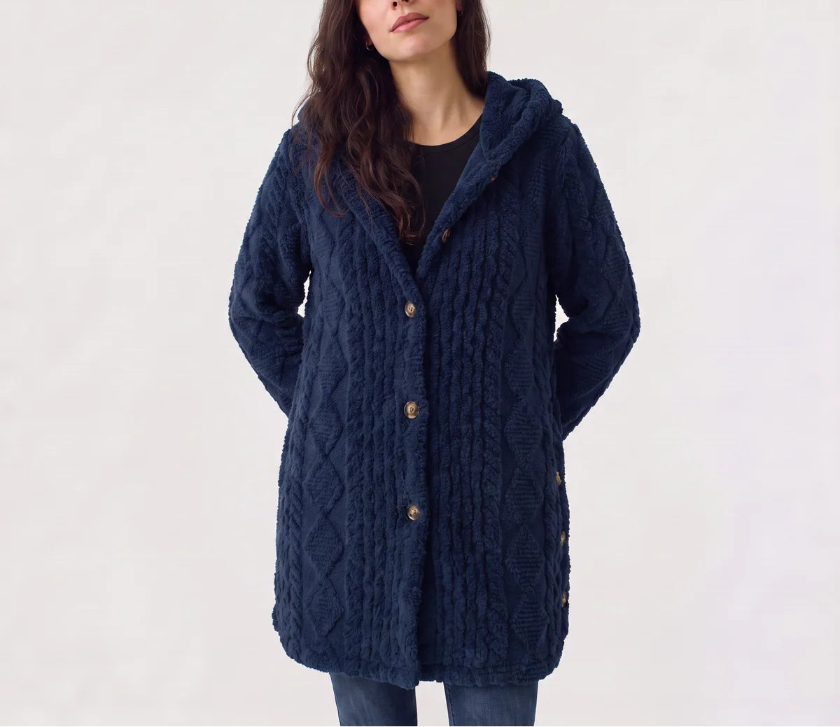 Brielle | Women's Hooded Teddy Cardigan