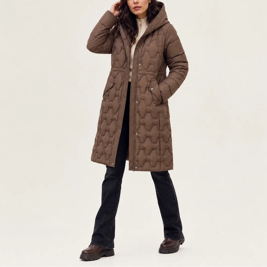 Sabine | Women's Long Hooded Quilted Puffer Coat
