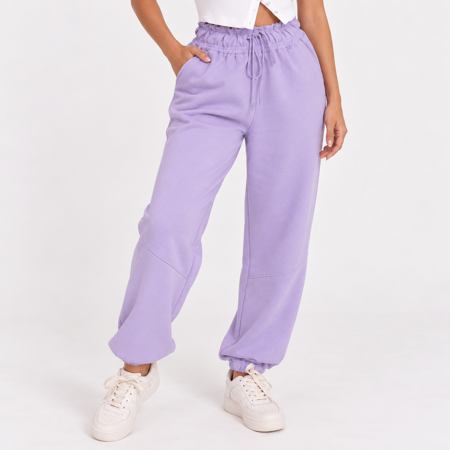 Sienna | Women's High-Waisted Oversized Cuffed Joggers with Relaxed Loose Fit & Tapered Ankles