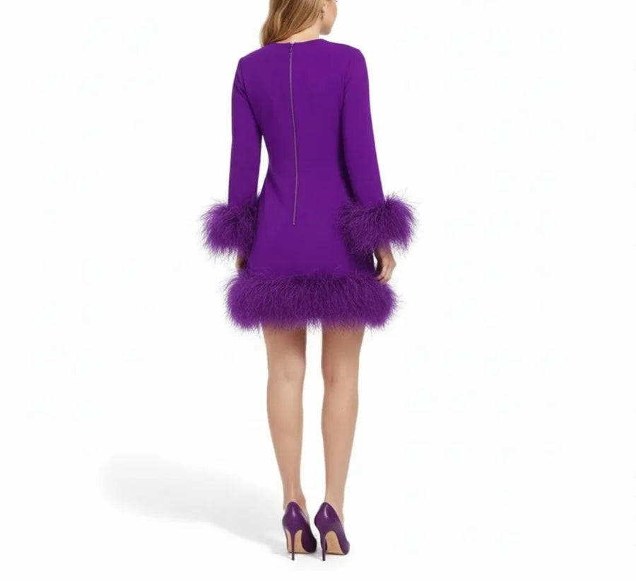 Valentina | Women's Faux Fur Hem Christmas Party Dress