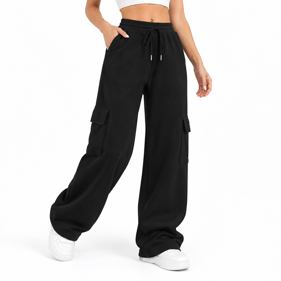 Elara | Women's Relaxed Cargo Joggers with Drawstring Waist, Side Pockets & Loose Everyday Fit