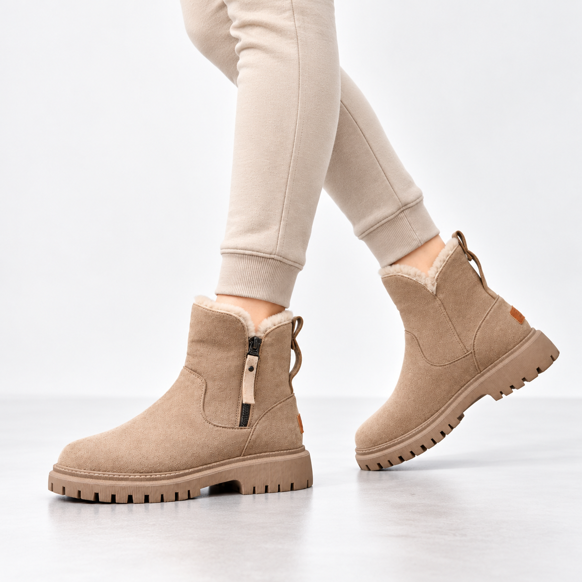 Annelise | Women's Faux-Fur Lined Winter Ankle Boots with Chunky Non-Slip Sole, Side Zip & Cushioned Footbed