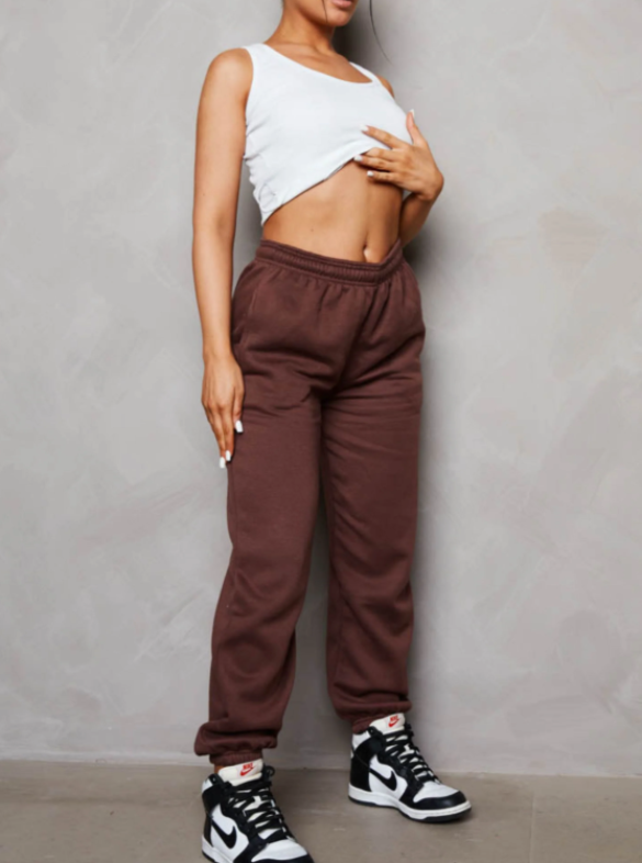 Amara | Women's Oversized High-Waisted Joggers – Shirred Drawstring Waist Cuffed Lounge Trousers with Pockets