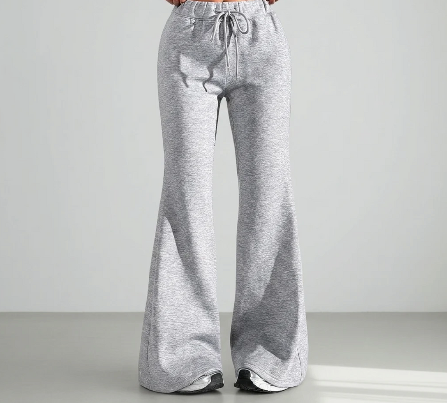 Alessia | Women's High-Waisted Flared Drawstring Joggers with Elastic Waist & Relaxed Wide-Leg Fit