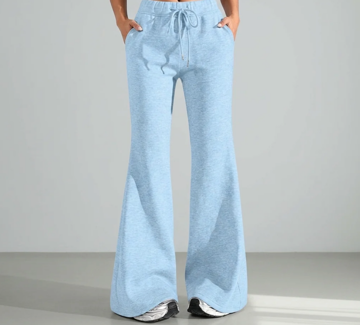 Alessia | Women's High-Waisted Flared Drawstring Joggers with Elastic Waist & Relaxed Wide-Leg Fit