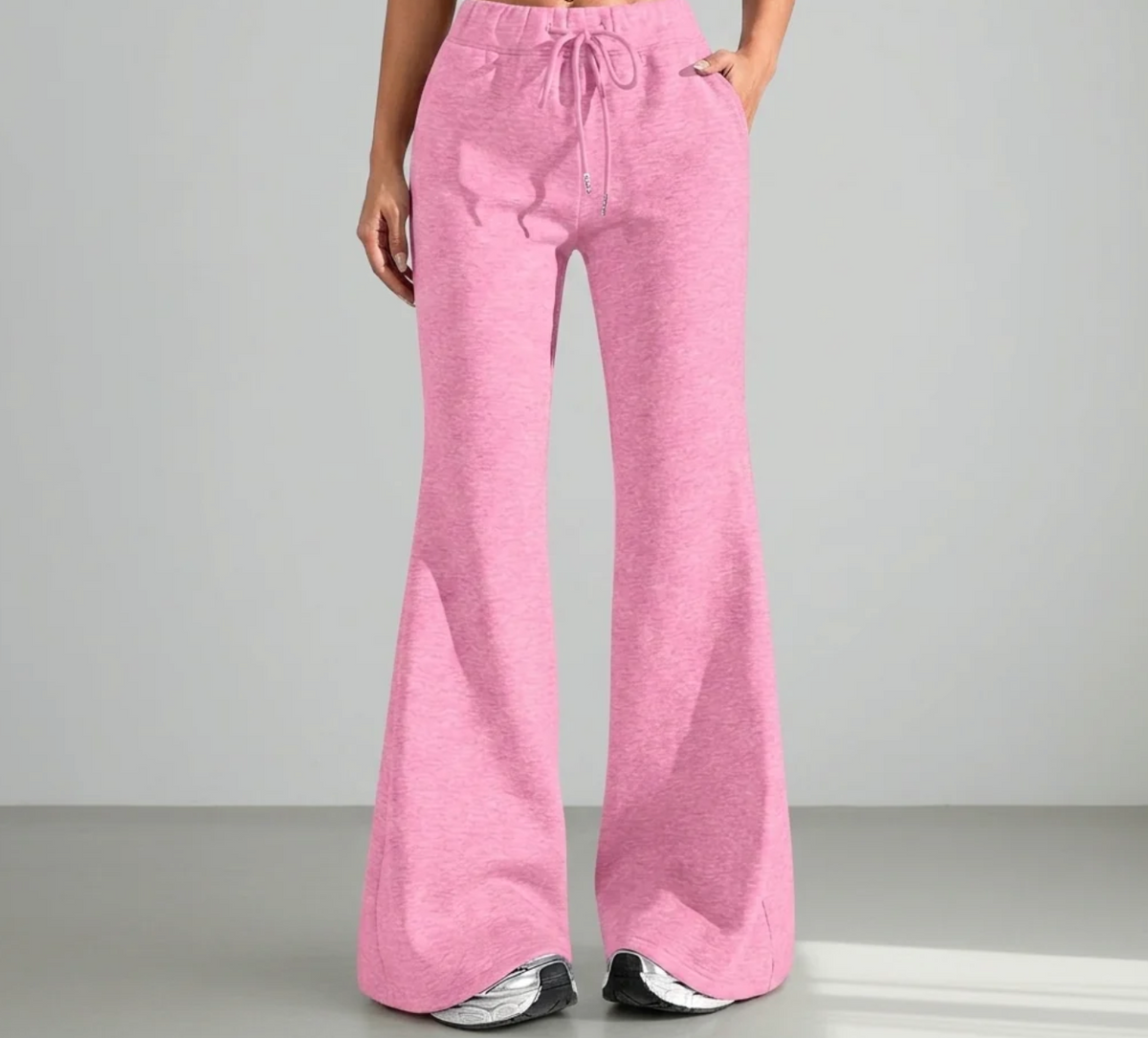 Alessia | Women's High-Waisted Flared Drawstring Joggers with Elastic Waist & Relaxed Wide-Leg Fit