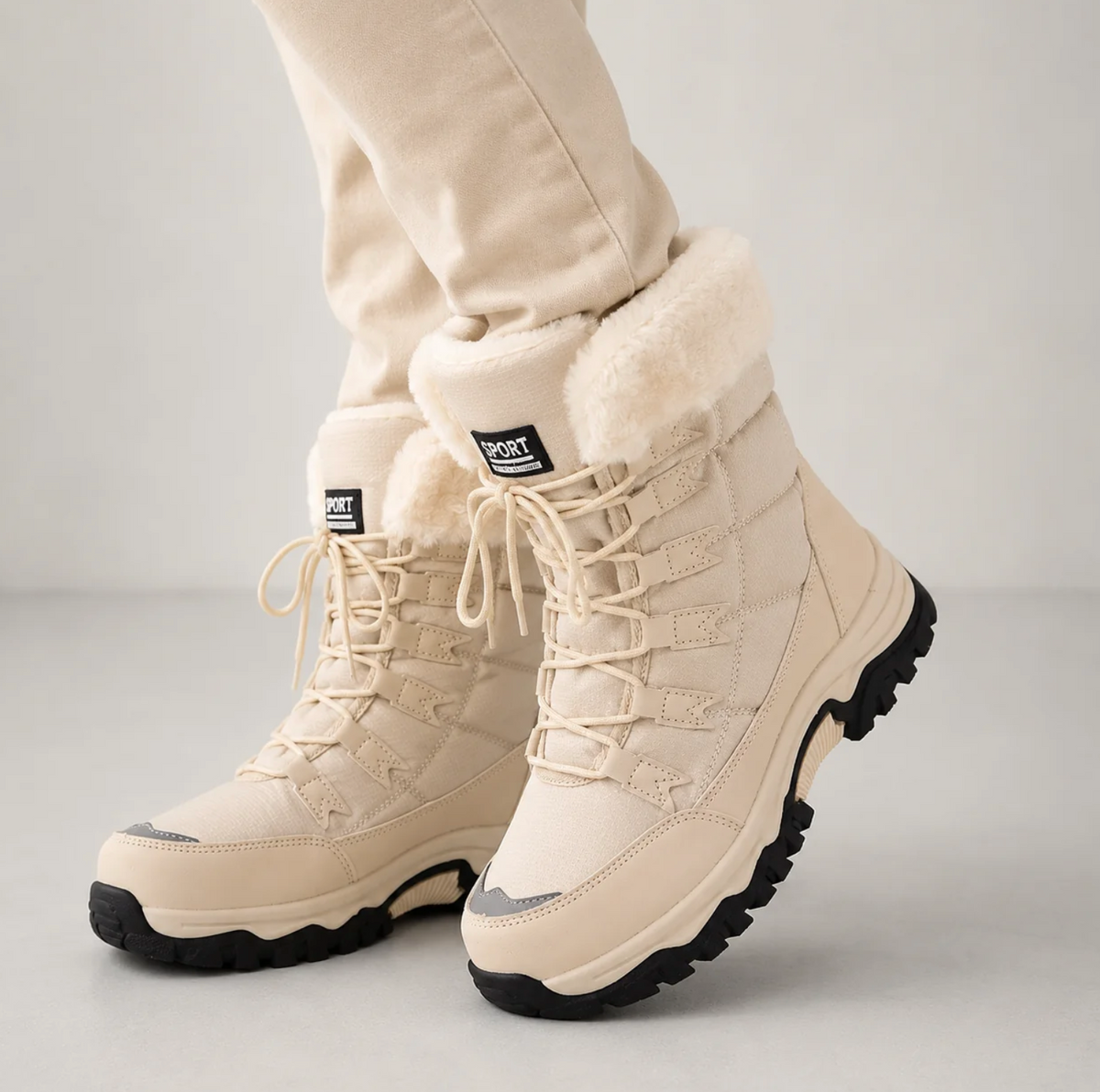 Elowena | Women's Faux-Fur Lined Snow Boots with Cushioned Footbed, Lace-Up Front & Non-Slip Winter Sole