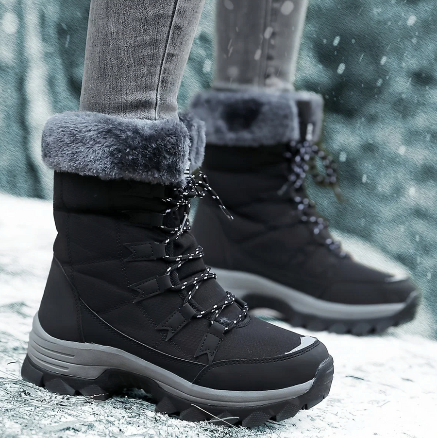 Elowena | Women's Faux-Fur Lined Snow Boots with Cushioned Footbed, Lace-Up Front & Non-Slip Winter Sole