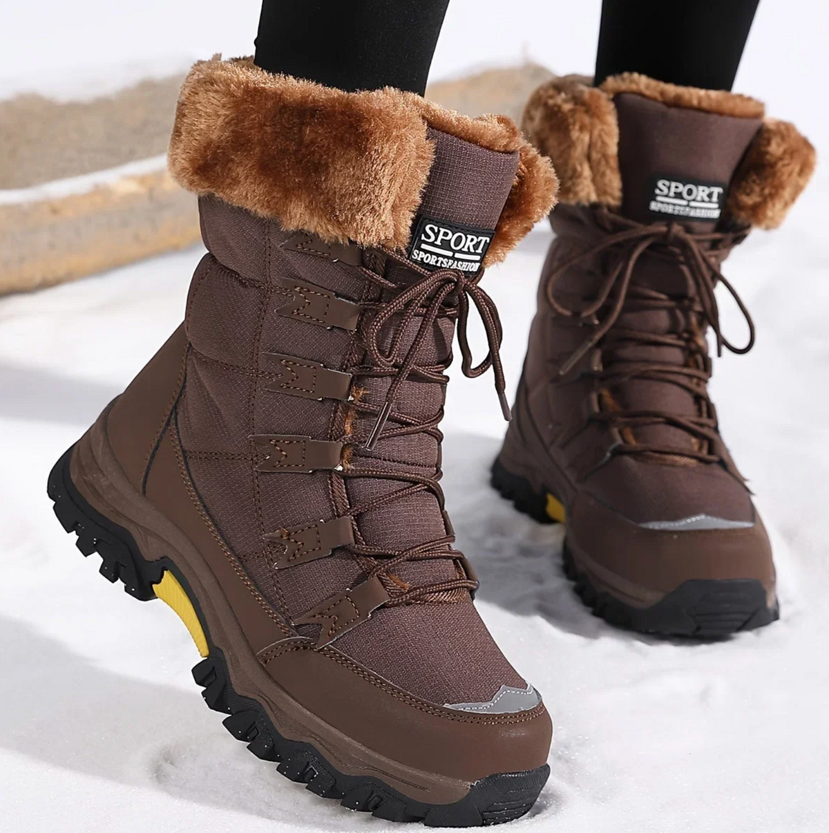 Elowena | Women's Faux-Fur Lined Snow Boots with Cushioned Footbed, Lace-Up Front & Non-Slip Winter Sole