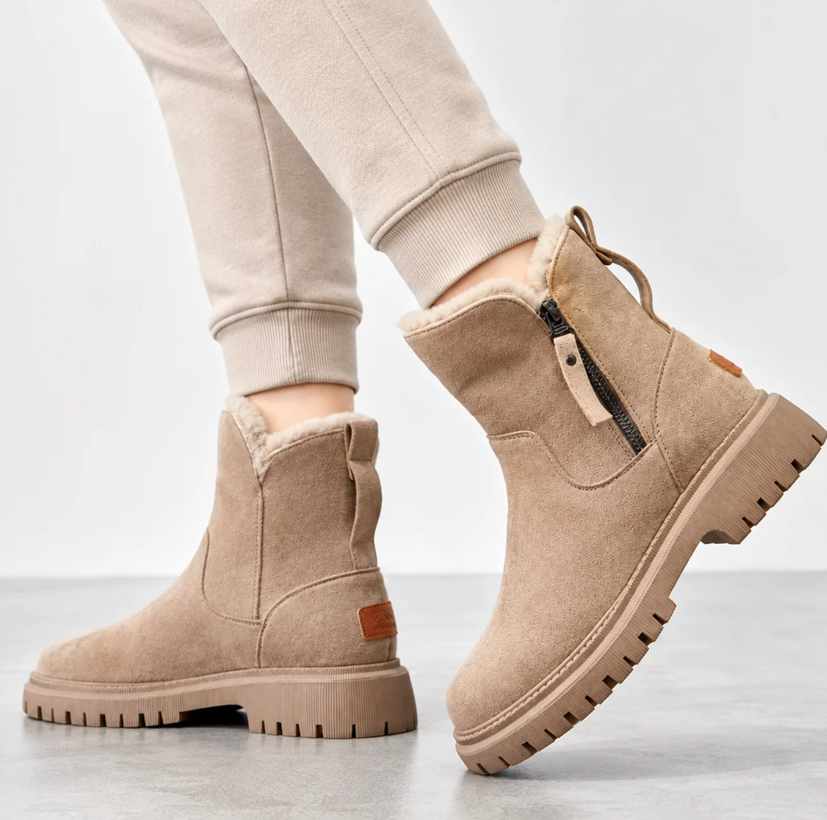 Annelise | Women's Faux-Fur Lined Winter Ankle Boots with Chunky Non-Slip Sole, Side Zip & Cushioned Footbed