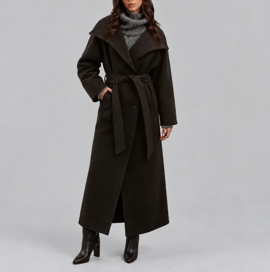 Vivienne | Women's Long Belted Wool Coat